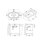 Pomivalno korito F50 . Inox pomivalno korito F50 je vgradno. Postavitev korita je univerzalna (levo ali desno). Minimalna širina omarice je 80 cm. Velikost