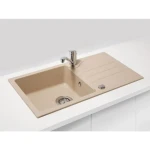 Pomivalno korito G30 . Pomivalno korito G30 je narejeno iz granitala. Korito je vgradno. Minimalna širina omarice je 50 cm. Postavitev kotrita je univerzalana