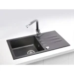 Pomivalno korito G30 . Pomivalno korito G30 je narejeno iz granitala. Korito je vgradno. Minimalna širina omarice je 50 cm. Postavitev kotrita je univerzalana