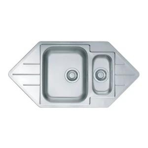 Pomivalno korito LN40 . Inox pomivalno korito LN 40 je vgradno. Korito je kotno in ima dve posodi. Minimalna širina omarice je 60 cm. Korito vsebuje sifon.