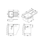 Pomivalno korito LN80 . Inox pomivalno korito LN 80 je vgradno. Korito ima odlagalno površino. Minimalna širina omarice je 45 cm. Korito vsebuje sifon.