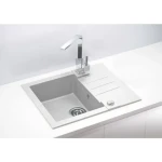 Pomivalno korito R30 . Pomivalno korito R30 je narejeno iz granitala. Korito je vgradno. Minimalna širina omarice je 45 cm. Postavitev kotrita je univerzalana