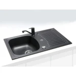 Pomivalno korito RE 30 . Pomivalno korito RE30 je narejeno iz granitala. Korito je vgradno. Minimalna širina omarice je 50 cm. Postavitev kotrita je