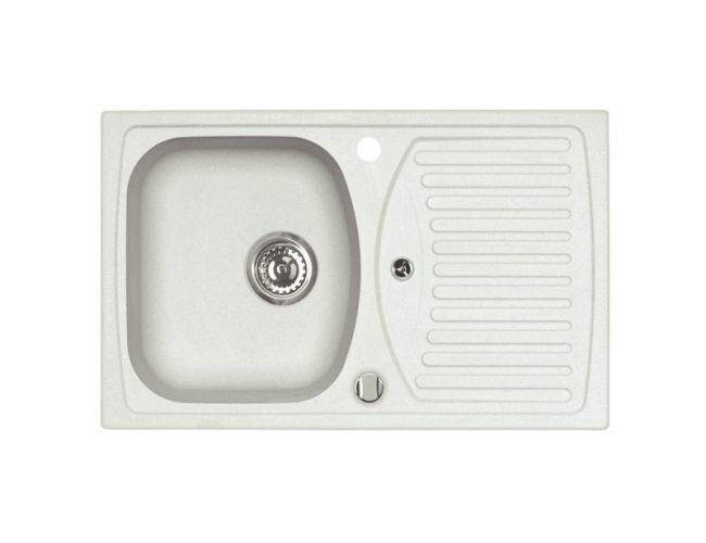 Pomivalno korito RE30 je narejeno iz granitala. Korito je vgradno. Minimalna širina omarice je 50 cm. Postavitev kotrita je univerzalana (levo ali desno).