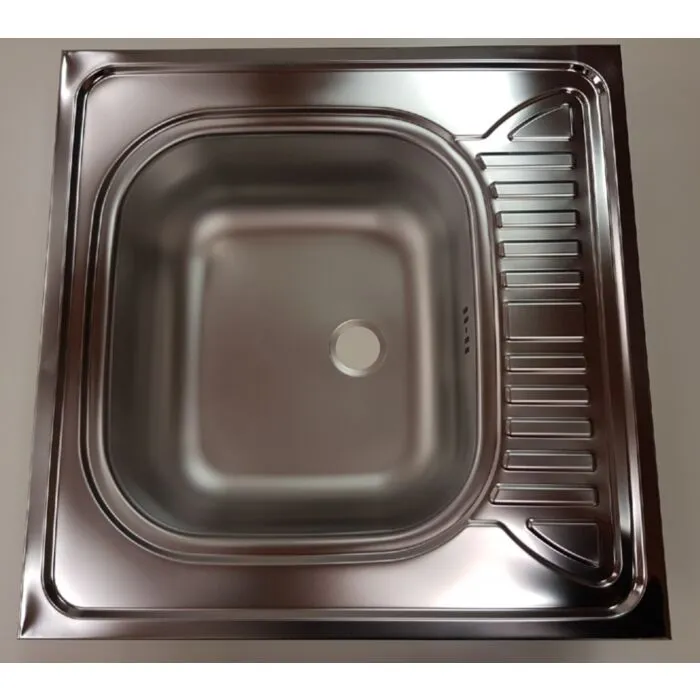 Pomivalno nasadno korito START 60 . Enojno nasadno korito START 60 se uporablja za kuhinje, kjer nimate delovnega pulta in s koritom pokrijete celotno odprtino