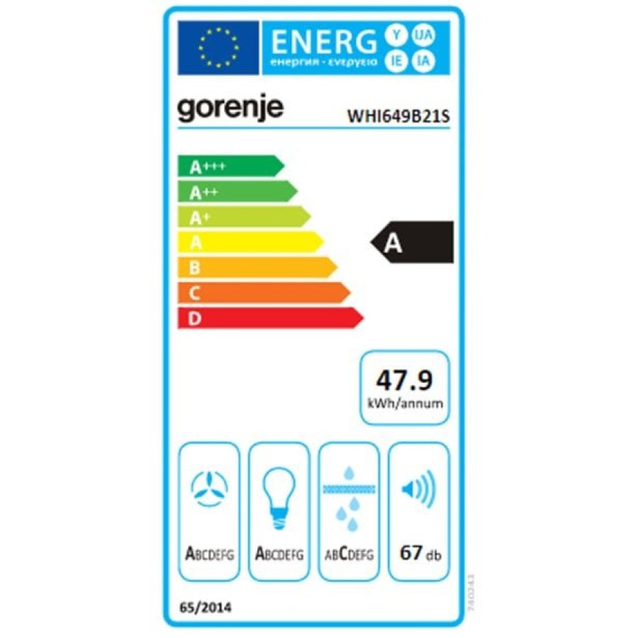 POŠEVNA STENSKA NAPA GORENJE WHI649B21S - slika 2