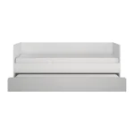 Postelja ALBA . Postelja ALBA je elegantna postelja, izdelana iz MDF-ja z vzdržljivimi ABS robovi, ponuja praktičnost in sodoben dizajn. V beli barvi s