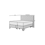 Postelja KORI je narejena iz robustnega okvirja s črnimi kovinskimi nogami višine 15cm. Prešito zglavje je polnjeno s peno, ki zagotavlja mehko oporo za