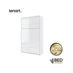 Navpična stenska postelja METULJ je primerna za vzmetnico 120 cm širine. Opremljena je z dodatnimi notranjimi policami. Primerna je tudi za majhno