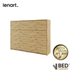 Vodoravna stenska postelja ZVONČEK je primerna za vzmetnico 140 cm širine. Opremljena je z dodatnimi notranjimi policami. Primerna je tudi za majhno