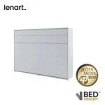 Vodoravna stenska postelja ZVONČEK je primerna za vzmetnico 140 cm širine. Opremljena je z dodatnimi notranjimi policami. Primerna je tudi za majhno