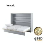 Vodoravna stenska postelja ZVONČEK je primerna za vzmetnico 140 cm širine. Opremljena je z dodatnimi notranjimi policami. Primerna je tudi za majhno