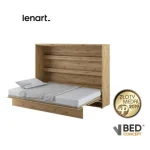 Vodoravna stenska postelja ZVONČEK je primerna za vzmetnico 140 cm širine. Opremljena je z dodatnimi notranjimi policami. Primerna je tudi za majhno