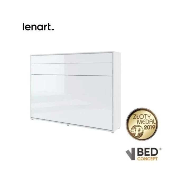 Postelja v omari ZVONČEK 140x200cm - bela visoki sijaj