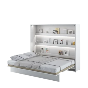 Postelja v omari ZVONČEK 160x200 cm bela visoki sijaj