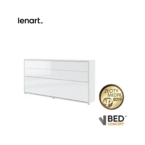 Postelja v omari ZVONČEK 90x200cm - bela visoki sijaj