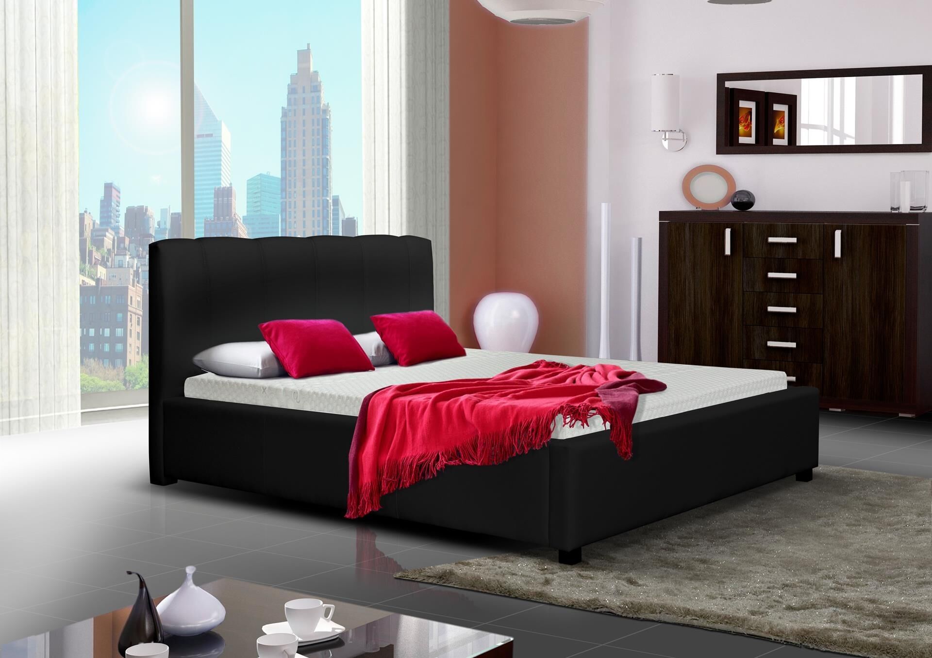 Udobna in kvalitetna postelja ZOKO vam bo zagotovila miren spanec. Narejena v kvalitetnem črnem umetnem usnju. Dobavljiva je v barvi kot je na sliki.