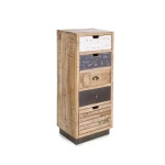 Predalnik 1A-4C TUDOR . Predalnik TUDOR je narejen iz lesenega okvirja (mango), podnožje je kovinsko. Ima pet dizajniranih predalov, ki so funkcionalni a