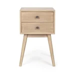 Predalnik 2C ALANNIS . Predalnik ALANNIS je narejen iz lesenega okvirja, zgornja in stranski plošči sta iz MDFja. Ročaji so kovinski. Dimenzije: širina: