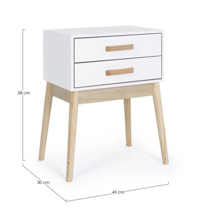 Predalnik 2C ORDINARY bela . Predalnik 2C ORDINARY bela jje elganten kos pohištva, ki popestri vaš prostor. Noge so izdelane iz kakovostnega borovega lesa,