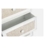 Predalnik 4C MONTIEL . Predalnik 4C MONTIEL je narejen iz MDF-ja, sprednja stran predala je ovlečena v tkanino, noge so iz kovine. Material: - MDF - Tkanina -