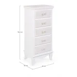 Predalnik 5C CHARLENE . Predalnik 5C CHARLENE je eleganten in funkcionalen kos pohištva, izdelan iz kakovostnega MDF-ja, ki zagotavlja trpežnost in dolgo