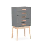 Predalnik 5C ORDINARY siva . Predalnik ORDINARY 5C siva, je eleganten kos pohištva, ki popestri vaš prostor. Noge so narejene iz borovega lesa z MDF