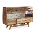 Predalnik 7C DHAVAL . Predalnik 7C DHAVAL ima okvir iz lesa in MDF-ja. Ima jeklene ročaje. Material: - Les - MDF - Jekleni ročaji Barve: - Les - Mešane