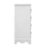 Predalnik BLANC 4C L . Predalnik BLANC 4C L je narejen iz MDF-ja, ima zaključek bele mat barve. Ročaji so iz polismole. S svojo obliko doda prostoru poseben