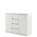 Predalnik EDI . Predalnik EDI je predalnik s štirimi predali in dvema vratoma. Material: - Laminirana plošča - ABS robovi Dimenzije: - Š: 109 cm x V: 85 cm