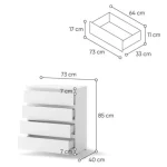 Predalnik EDI 2 . Predalnik EDI 2 je predalnik bele barve s štirimi predali. Odlično se poda v vsak prostor, saj ima moderne linije in brezčasen elegaten
