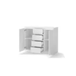 Predalnik EDI . Predalnik EDI je predalnik s štirimi predali in dvema vratoma. Material: - Laminirana plošča - ABS robovi Dimenzije: - Š: 109 cm x V: 85 cm