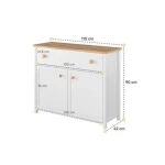 Predalnik MOLLY . Predalnik MOLLY je predalnik z dvema vratoma in prostornim predalom. Primeren je za vsako otroško spalnico. Material: - Laminirana plošča