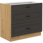 Kuhinjo PRESTIGE je možno naročiti v kompletu (Kuhinjski bloki PRESTIGE) ali pa po posameznih elementih po vaši izbiri. Predalnik PRESTIGE 80D 3P je