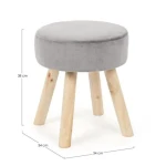 Pručka ADEL siva . Tabure ADEL siva ima okvir iz borovega lesa in MDF-ja, prevleka je iz poliestra z žametnim učinkom. Material: - Les - Poliester Barva: -