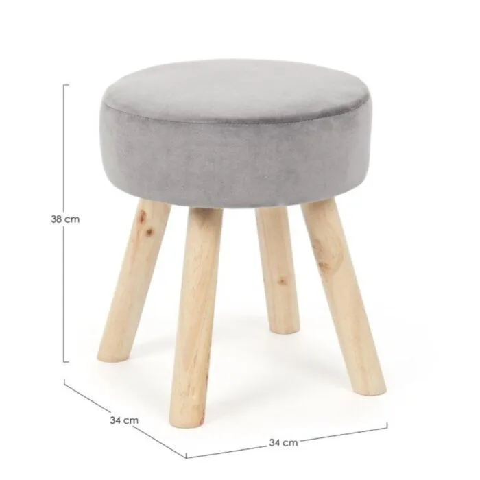 Pručka ADEL siva Pručka ADEL siva . Tabure ADEL siva ima okvir iz borovega lesa in MDF-ja, prevleka je iz poliestra z žametnim učinkom. Material: - Les - Poliester Barva: -