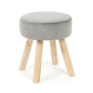 Pručka ADEL siva . Tabure ADEL siva ima okvir iz borovega lesa in MDF-ja, prevleka je iz poliestra z žametnim učinkom. Material: - Les - Poliester Barva: -