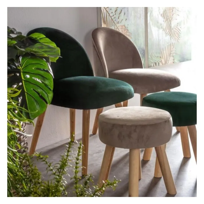 Pručka ADEL taupe Pručka ADEL taupe . Tabure ADEL taupe ima okvir iz borovega lesa in MDF-ja, prevleka je iz poliestra z žametnim učinkom. Material: - Les - Poliester Barva: