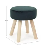 Tabure ADEL zelena ima okvir iz borovega lesa in MDF-ja, prevleka je iz poliestra z žametnim učinkom. Material: - Les - Poliester Barva: - Les - Zelena