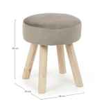 Pručka ADELINE taupe . Tabure ADELINE taupe ima okvir iz borovega lesa in MDF-ja, prevleka je iz poliestra z žametnim učinkom. Material: - Les - Poliester