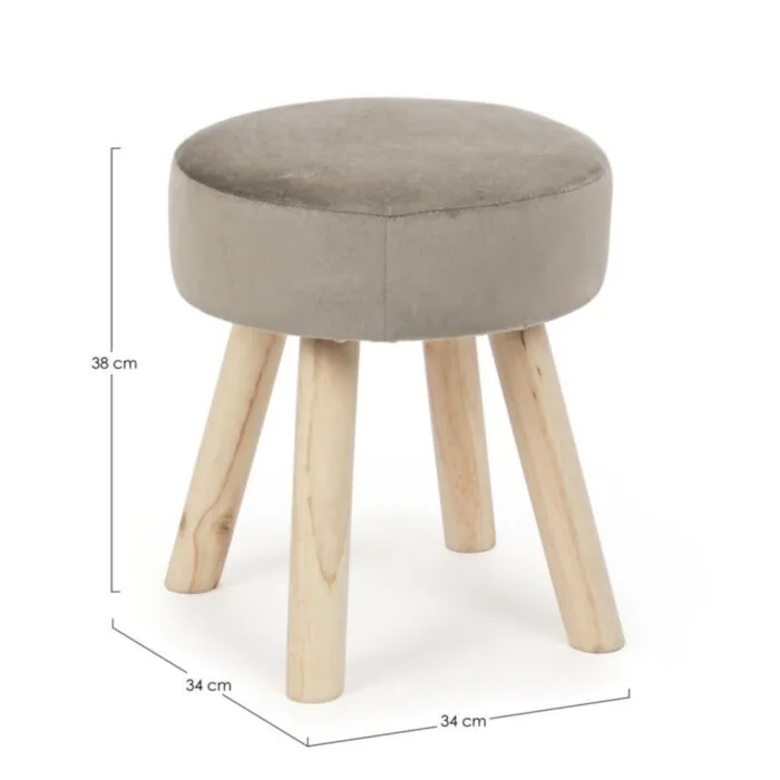 Pručka ADELINE taupe Pručka ADELINE taupe . Tabure ADELINE taupe ima okvir iz borovega lesa in MDF-ja, prevleka je iz poliestra z žametnim učinkom. Material: - Les - Poliester