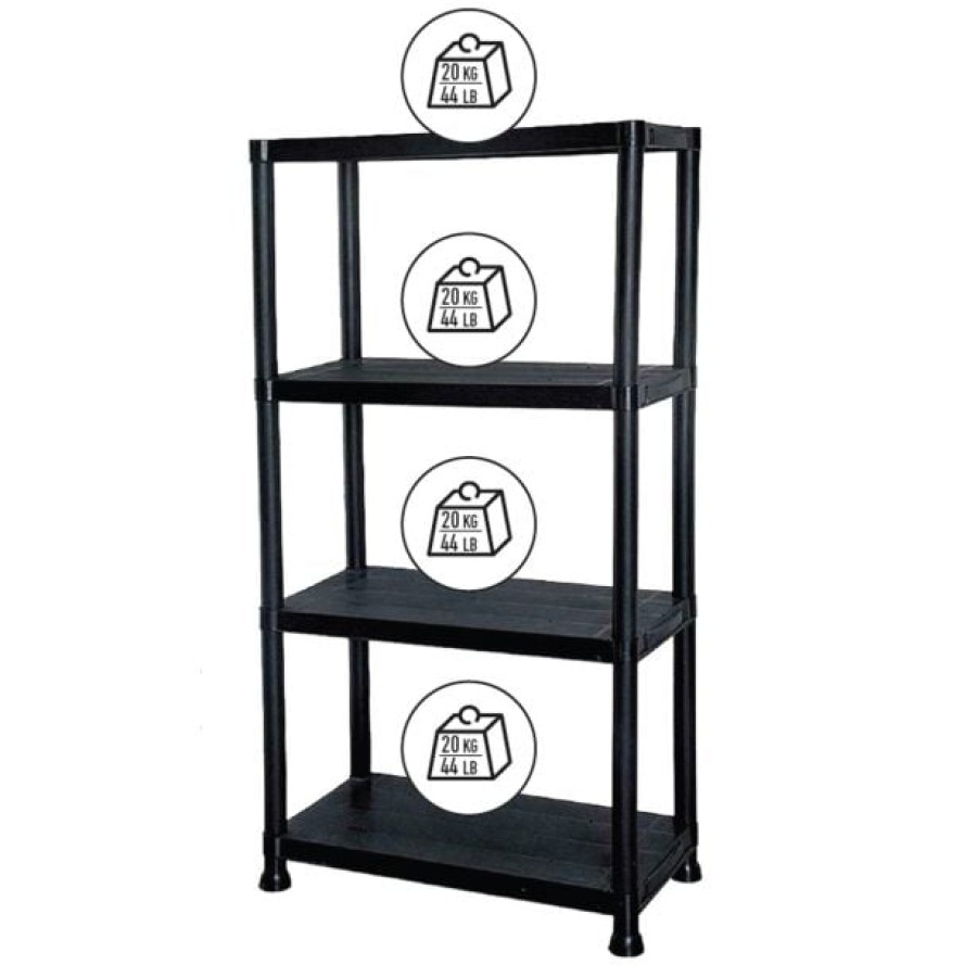 PVC REGAL PRACTIC 138X80X30 CM 4P/20KG ČRN - slika 3