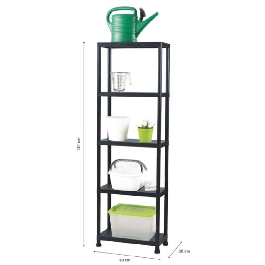 PVC REGAL PRACTIC 181X60X30 CM 5P/20KG ČRN - slika 5