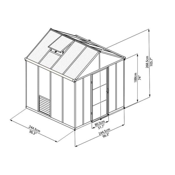 rastlinjak-palram-glory-8x8-3351384-3 RASTLINJAK PALRAM - GLORY 8X8 - slika 4