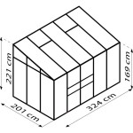 RASTLINJAK, STEKLO/POLIK. VITAVIA IDA 6500 ESG/HKPA SMARAGDNA 221X325X202 - slika 2