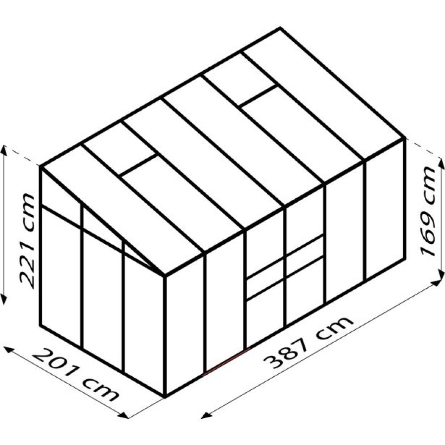 RASTLINJAK, STEKLO/POLIK. VITAVIA IDA 7800 ESG/HKP SMARAGDNA 221X387X202 - slika 2