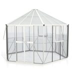 RASTLINJAK, STEKLO/POLIK. VITAVIA PAVILJON HERA 9000 ESG/VP 3/6MM BELA 3.8X3.8M