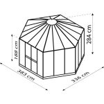 RASTLINJAK, STEKLO-V.PLOŠ VITAVIA PAVILJON HERA 9000 ESG/VP 3/6MM ČRNA 3.8X3.8M - slika 8