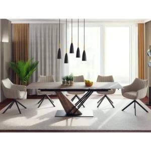 Razetgljiva jedilna miza SILIJA 180 . Raztegljiva jedilna miza SILIJA je elegantna in priročna jedilna miza, ki se odlično poda v vsak prostor. Mizna