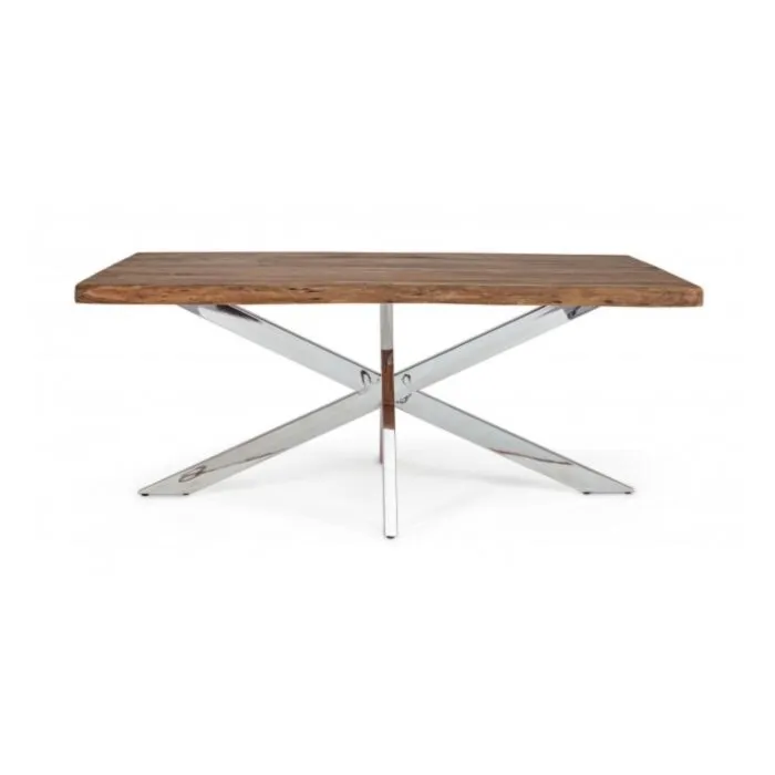 Raztegljiva jedilna miza ARKANSAS 180-260X90 Raztegljiva jedilna miza ARKANSAS 180-260X90 . Raztegljiva jedilna miza ARKANSAS 180-260X90 ima jekleni okvir in vrh iz mangovega lesa. Material: - Jekleni